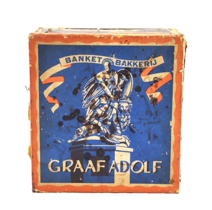 Vintage medium-sized retailers tin Graaf Adolf Winschoten