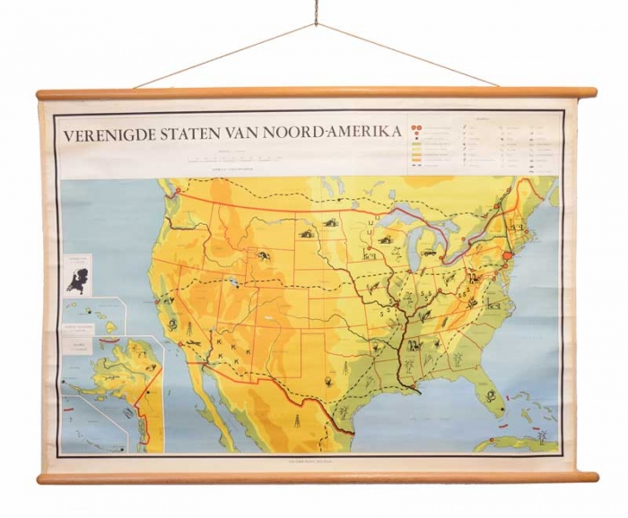 School chart Wall map Verenigde Staten van Noord-Amerika