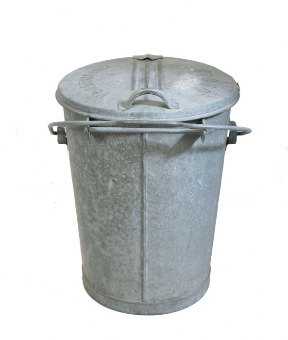 Vintage Dutch zinc garbage can