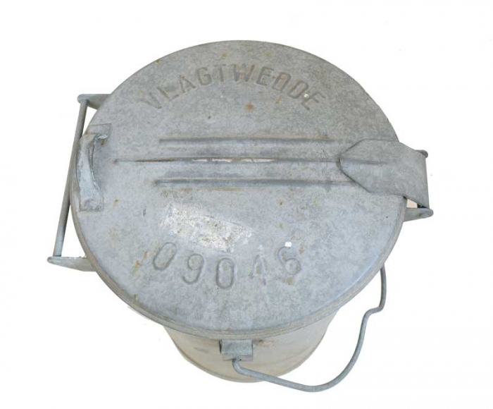 Vintage Dutch zinc garbage can