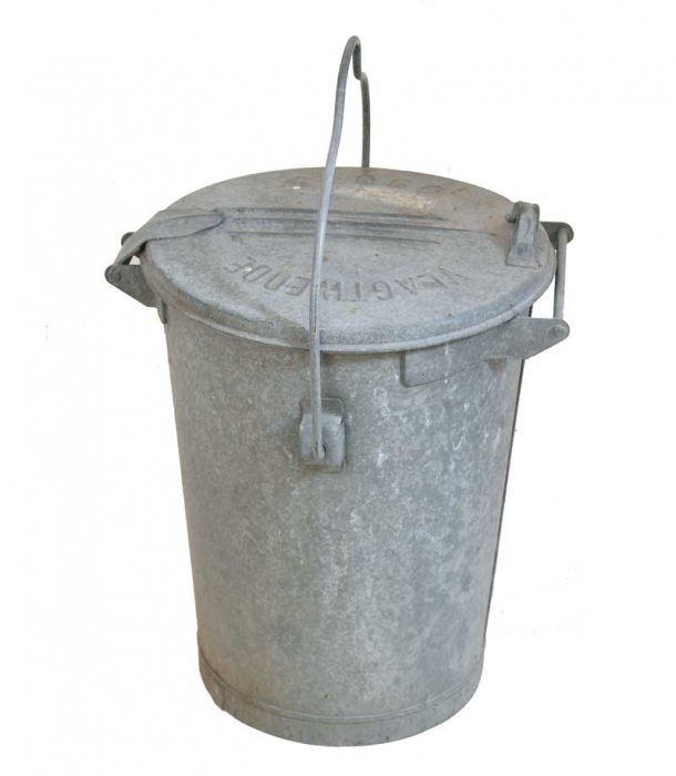 Vintage Dutch zinc garbage can
