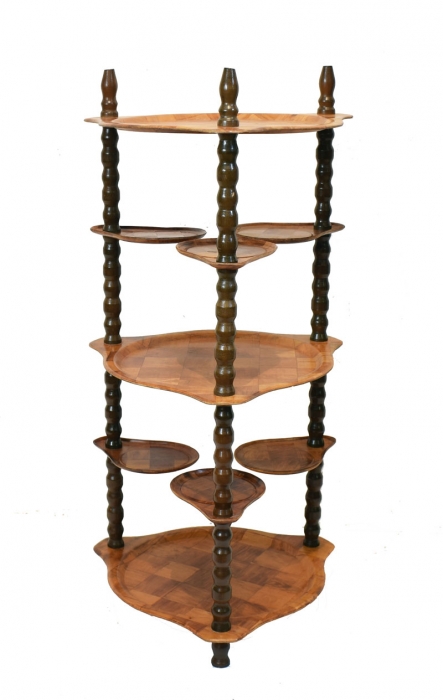 Wooven Formosa wood serving stand