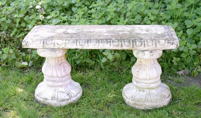 Concrete garden bench