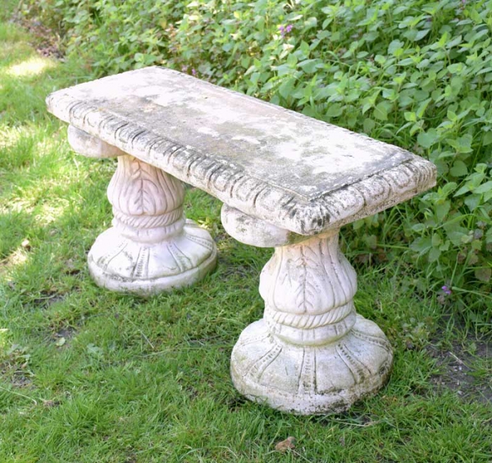 Concrete garden bench