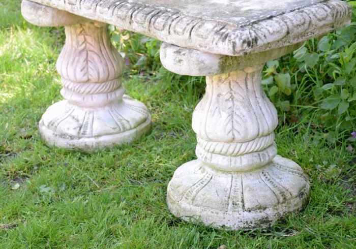 Concrete garden bench