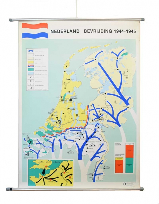 Schoolplaat Nederland Bevrijding 1944-1945