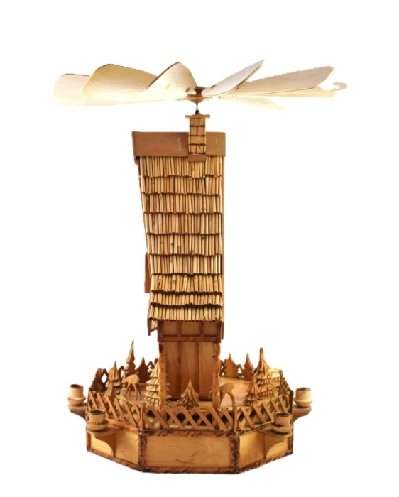 Vintage German  Erzgebirge Christmas forest house carrousel k. d 29