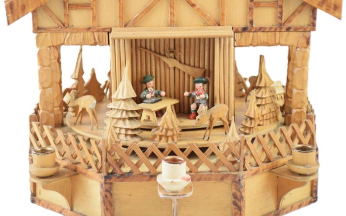 Vintage German  Erzgebirge Christmas forest house carrousel k. d 29