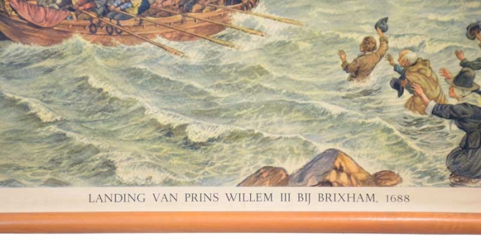 Schoolplaat Landing van prins Willem III bij Brixham, 1688