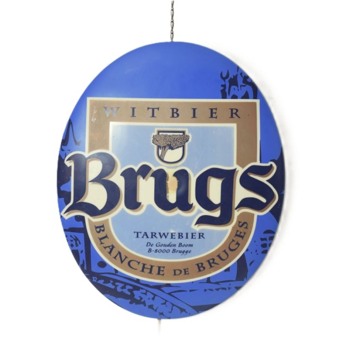 Vintage French plastic oval shaped Brugs Beer Vintage French plastic oval shaped Brugs Beer