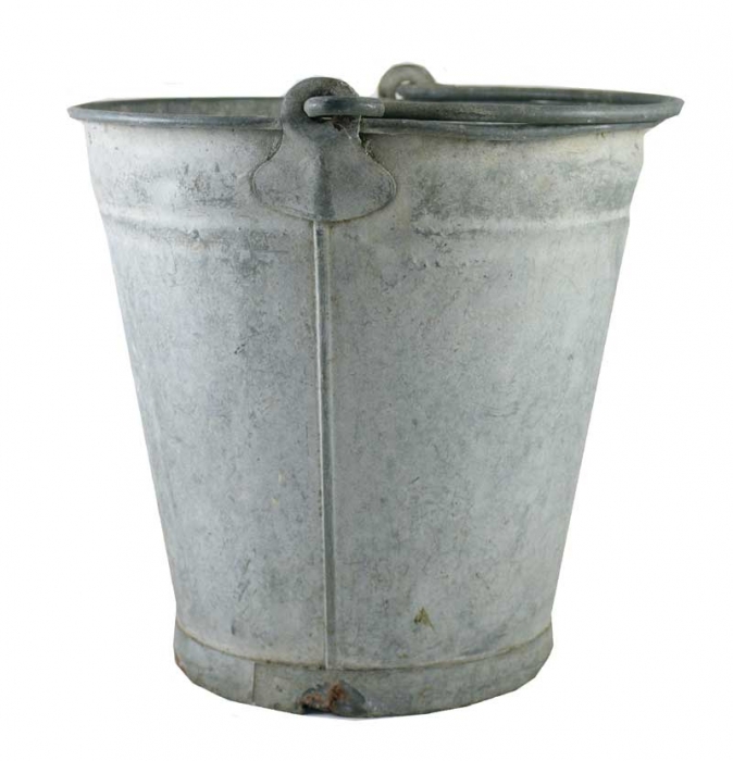 Antieke zinken emmer