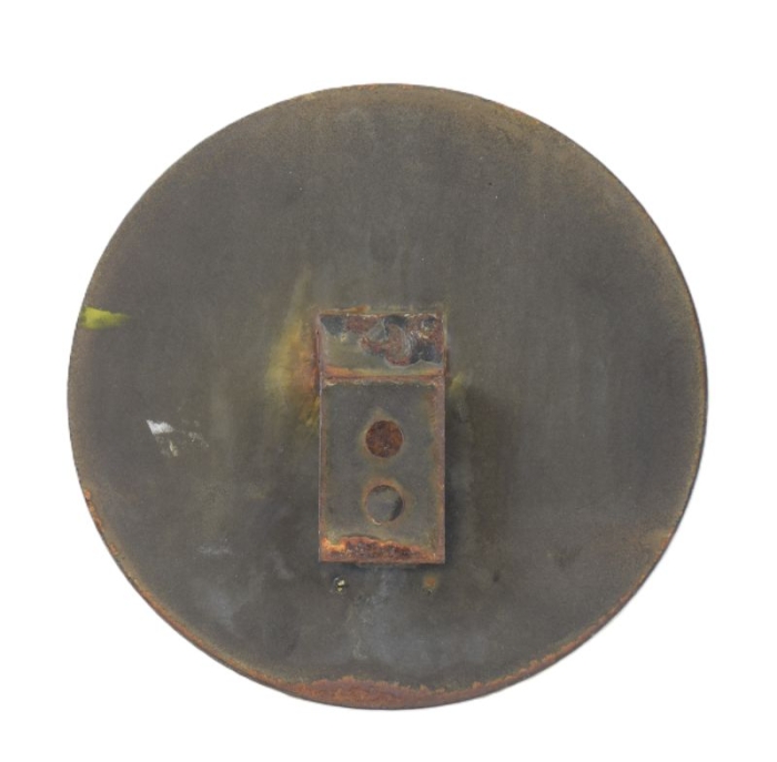 Round enamel memorial plaque for a fallen soldier