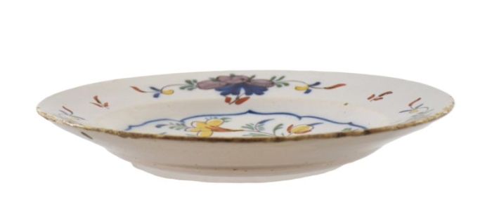 Antique polychrome Delft plate
