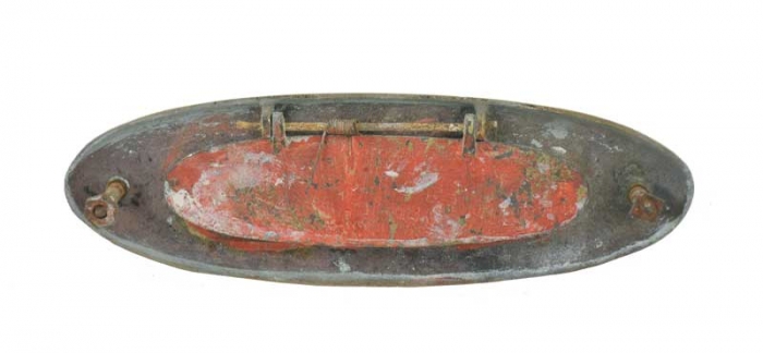 Antique brass letter plate b. d 8