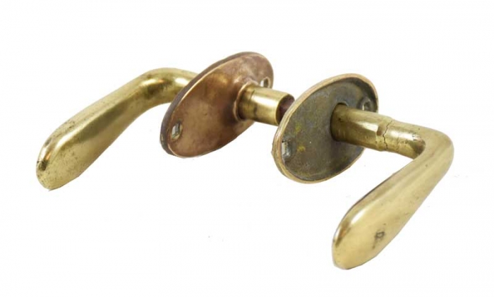 Antique brass door handle set b. d 1