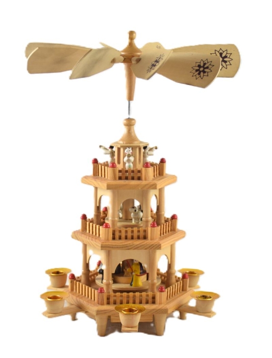 Kleine kerstpiramide drie verdiepingen k. d 16