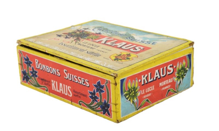 Vintage Klaus Chocolat Suisse doos