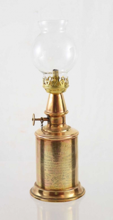 Vintage French antique pigeon oil lamp v. sl 11