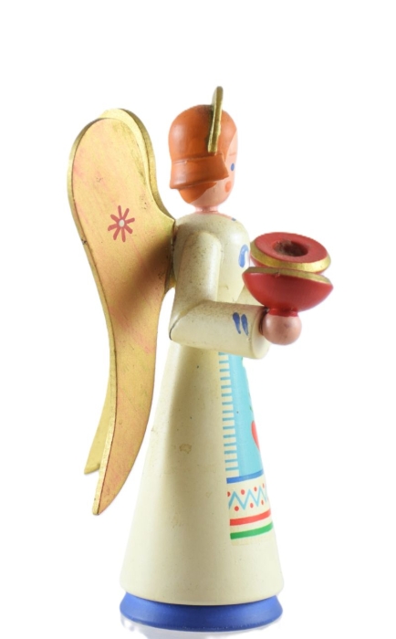 Houten Erzgebirge engel kandelaar k. d 23