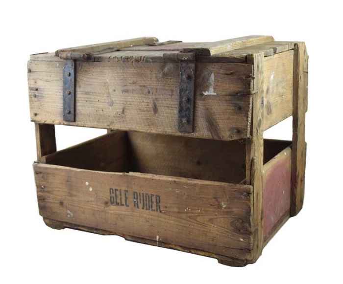Vintage wooden crate Gele Rijder Deventer