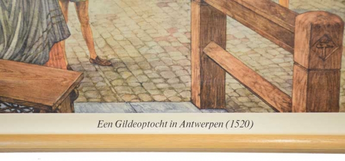 Schoolplaat Een gildeoptocht in Antwerpen (1520)