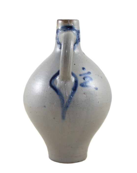 Antique stoneware oil jug k. kk 3