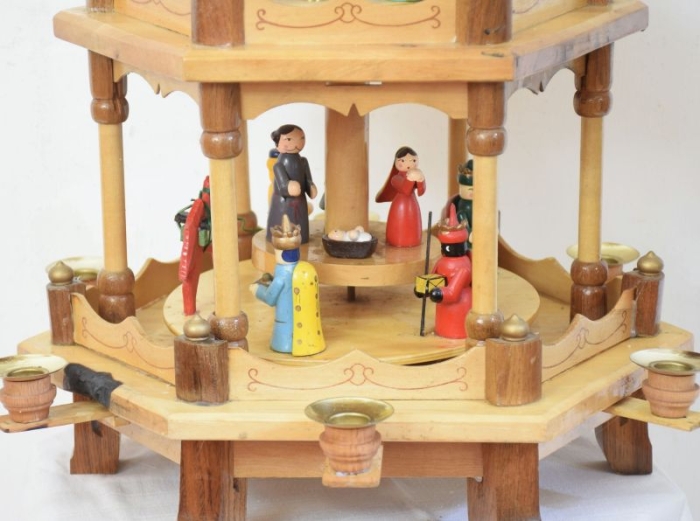 Large vintage German Christmas pyramid 4 tier k. d 30