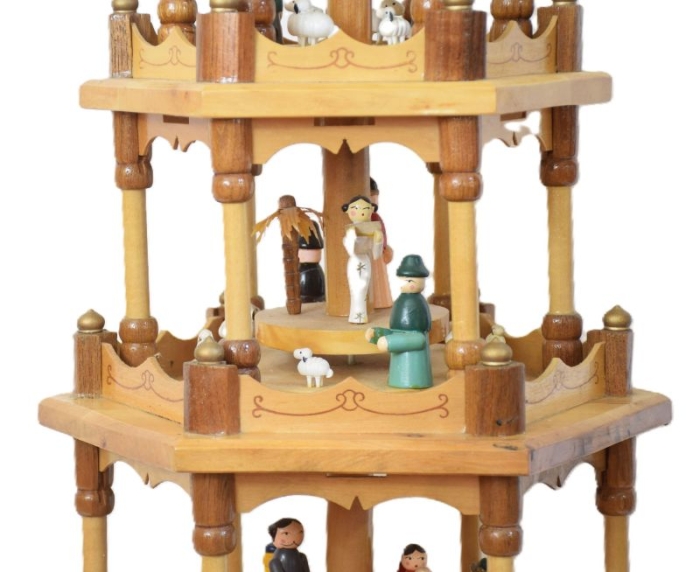 Large vintage German Christmas pyramid 4 tier k. d 30