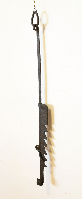 Wrought iron fire place hanger