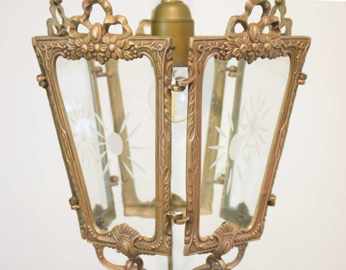 Vintage French pendent hall lantern