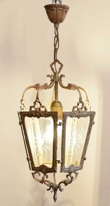 Vintage French pendent hall lantern