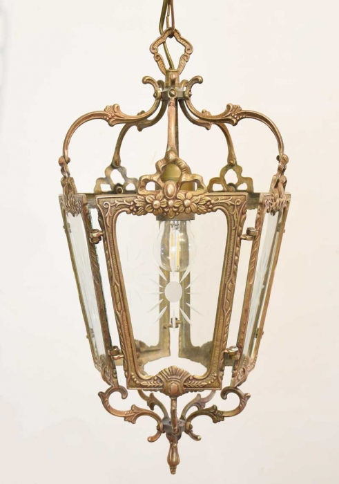 Vintage French pendent hall lantern