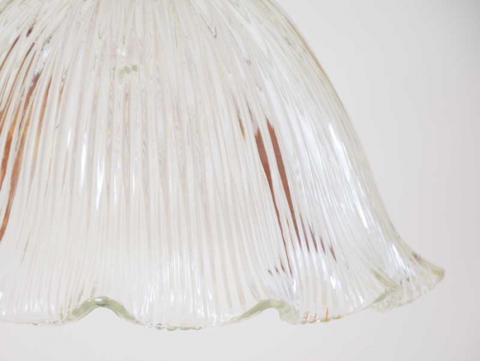 Pendant lamp with ribbed glass shade v. d 30