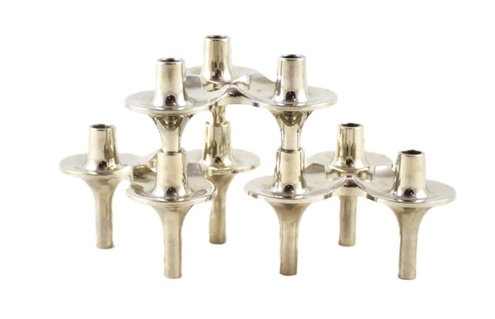 Vintage set van drie Orion  Nagel kandelaars