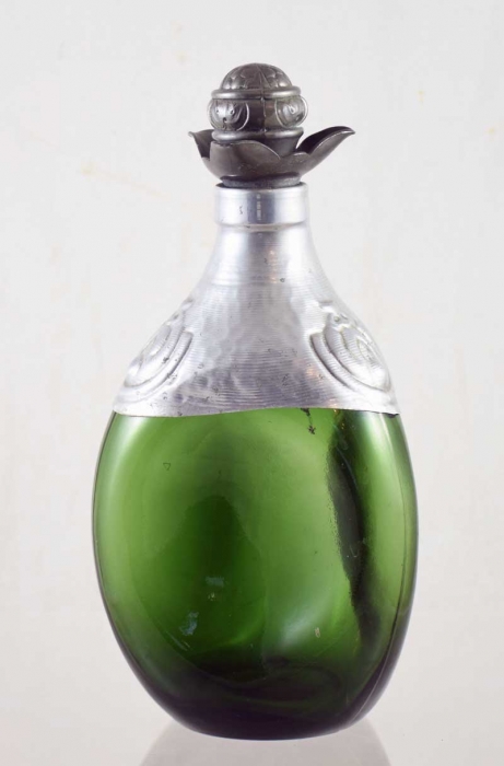 Leerdam Gero green glass whisky decanter Georg Nilsson