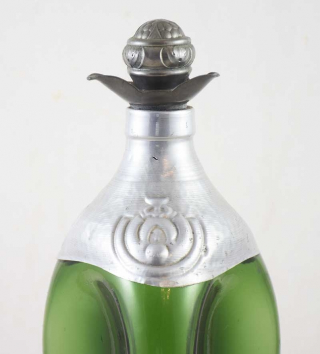 Leerdam Gero green glass whisky decanter Georg Nilsson