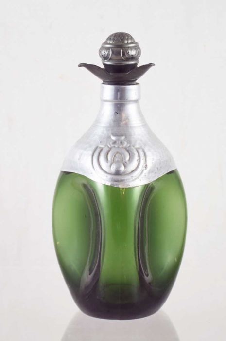 Leerdam Gero green glass whisky decanter Georg Nilsson