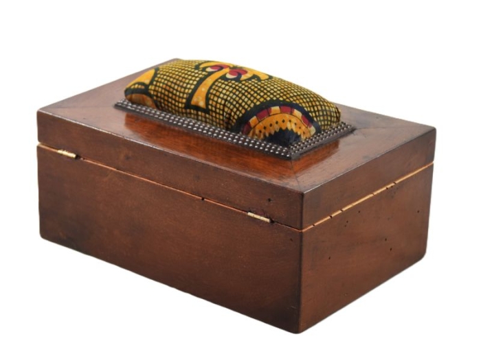 Antique wooden sewing box