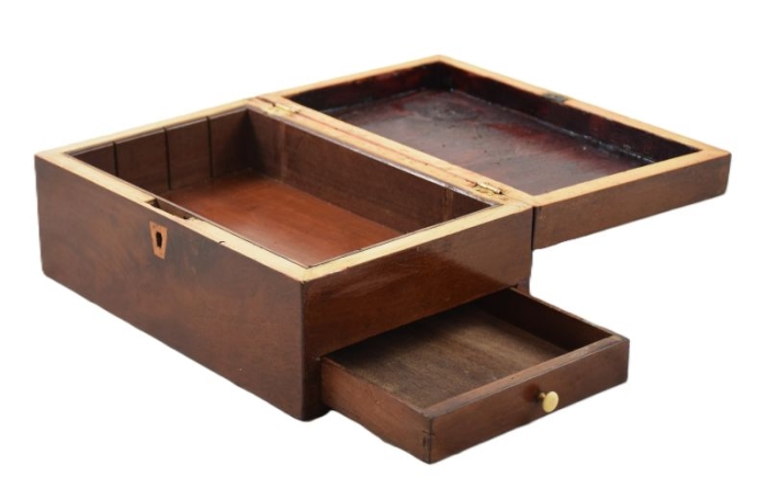 Antique wooden sewing box