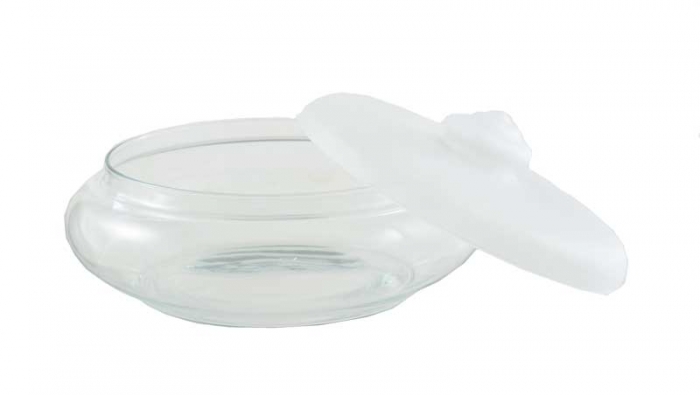 Dutch design Leerdam glass cookie jar