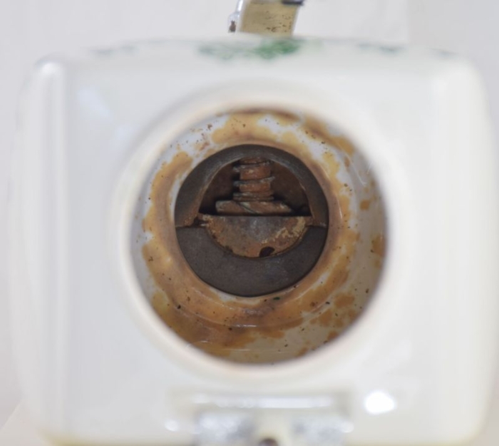 Vintage Dutch wall coffee grinder with green windmill nr. 4