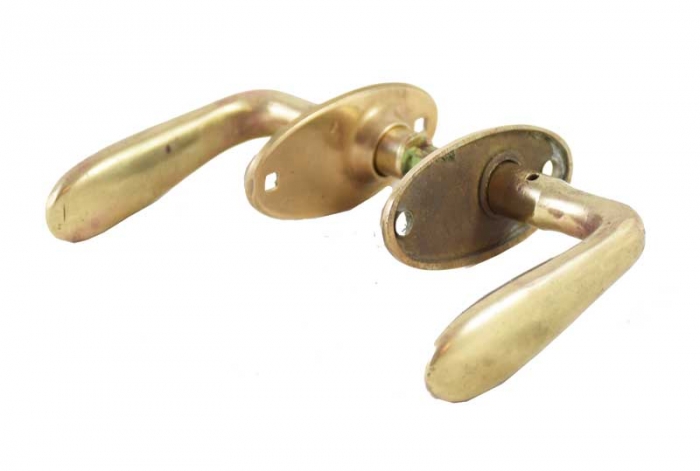 Antique brass door handle set b. d 5