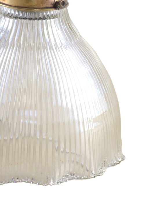 Hanglampje helder geribbeld glas v. d 13