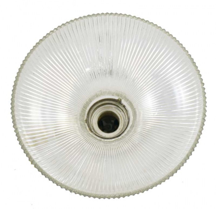 Antique pendant lamp with ribbed glass v. d 30