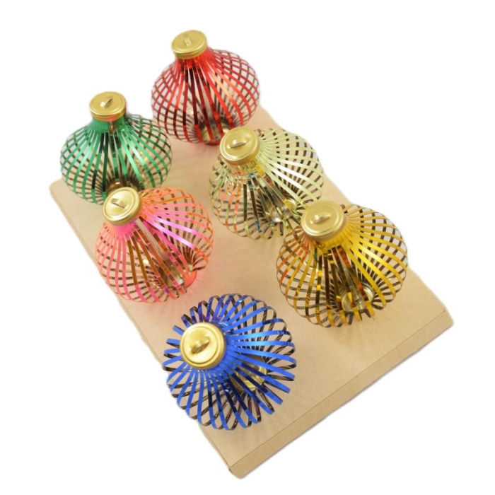 Zes retro Lauscha kerstdecoratie in doos k. d 11