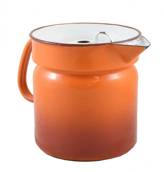 Vintage Dutch milk boiler burnt orange