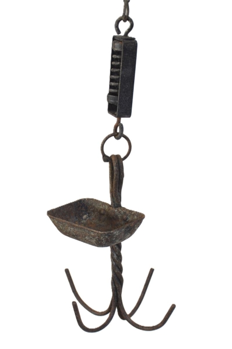 Antique cast iron miner's clothes hook with soap dish Antique cast iron miner's clothes hook with soap dish