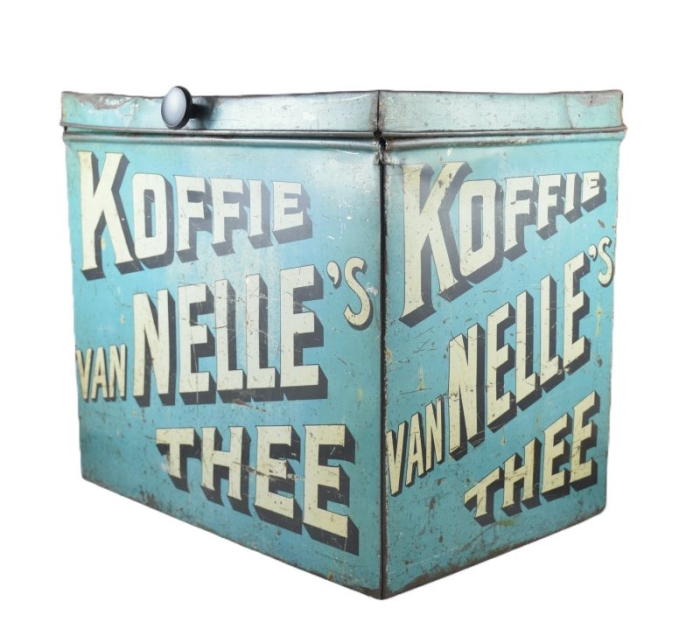 Groot vintage winkelblik: van Nelle's Koffie Thee Groot vintage winkelblik: van Nelle's Koffie Thee