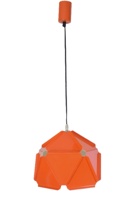 Retro seventies orange metal pendant lamp vd. 23 Retro seventies orange metal pendant lamp vd. 23