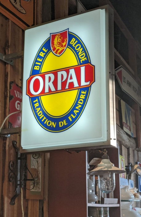 Orpal biere blonde advertising sign